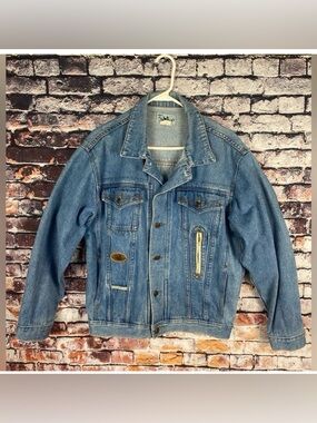 Vintage 49th Parallel Classic 90s Blue Denim Jacket Sz L